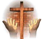 hands reaching to the cross